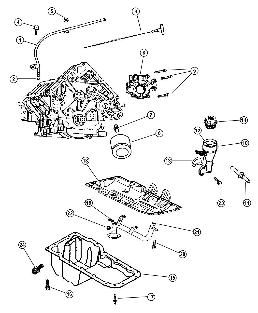 Engine Oiling, 4.7L [Engine- 4.7L V8 MPI]. Diagram