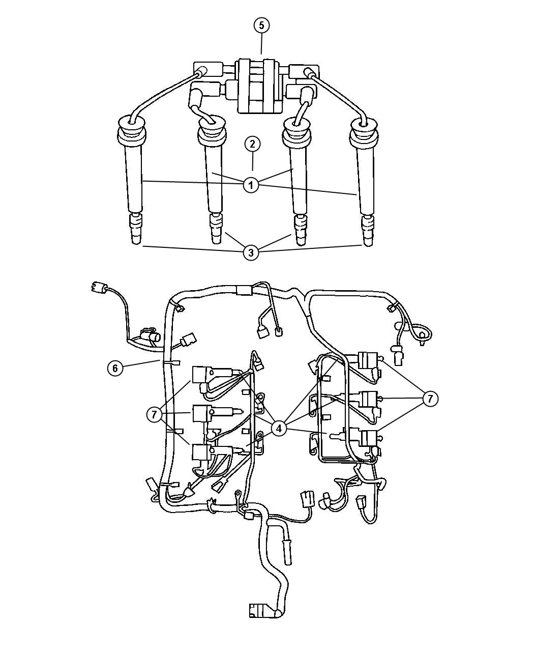 Spark Plugs - Cables - Coils. Diagram