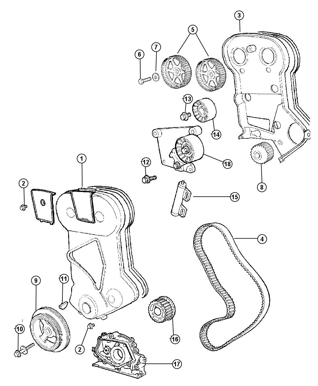 Diagram Timing Belt and Cover. for your 2009 Chrysler 300   