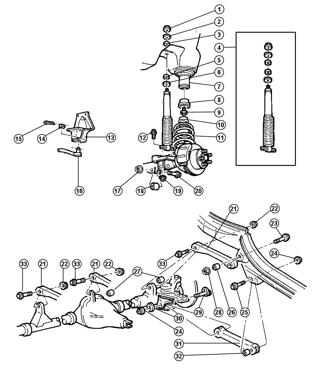 Diagram Suspension, Front Spring with Control Arms and Track Bar. for your Jeep Wrangler  