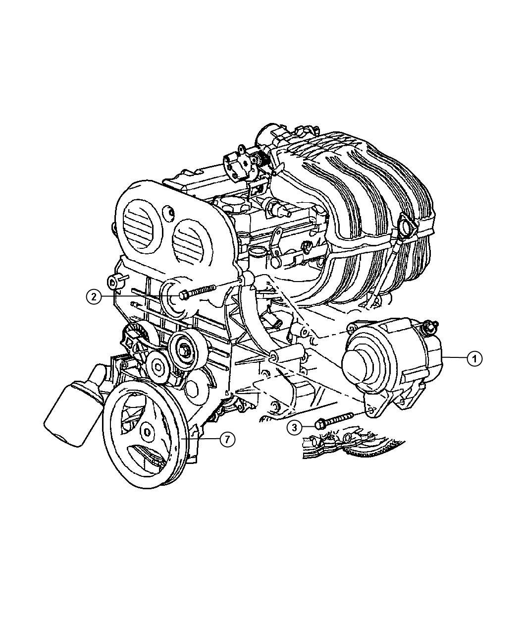 Alternator 2.4L Engine. Diagram