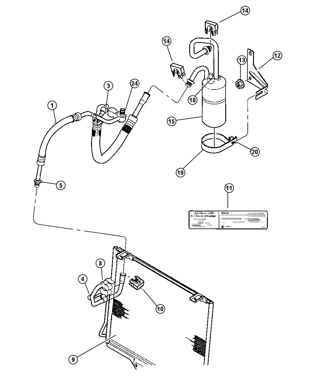 Diagram Plumbing, Hevac 4.0L Engine, LHD. for your 2014 Jeep Wrangler   