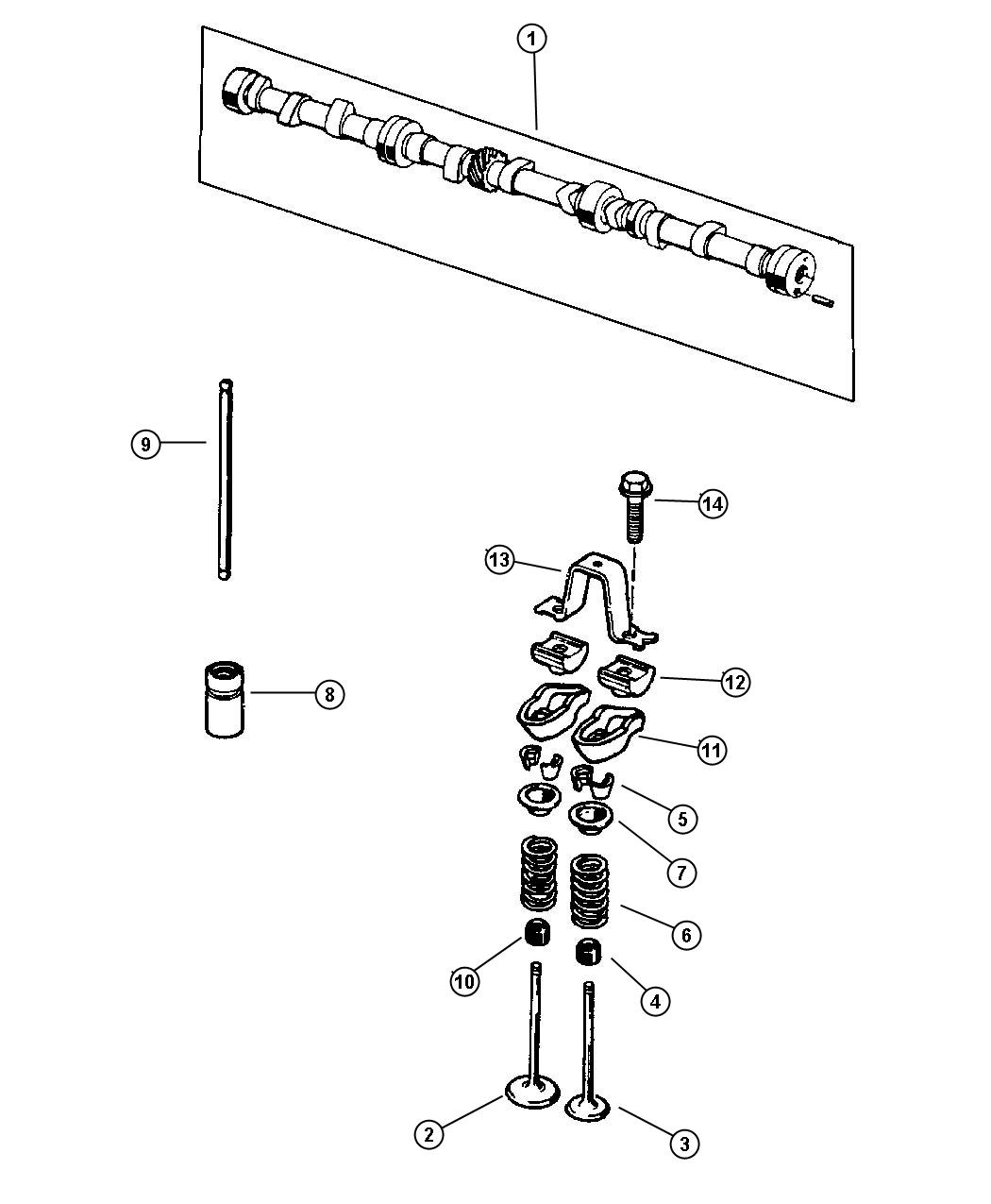 Diagram Camshaft and Valves, 4.0 (ERH). for your 2001 Chrysler 300  M 