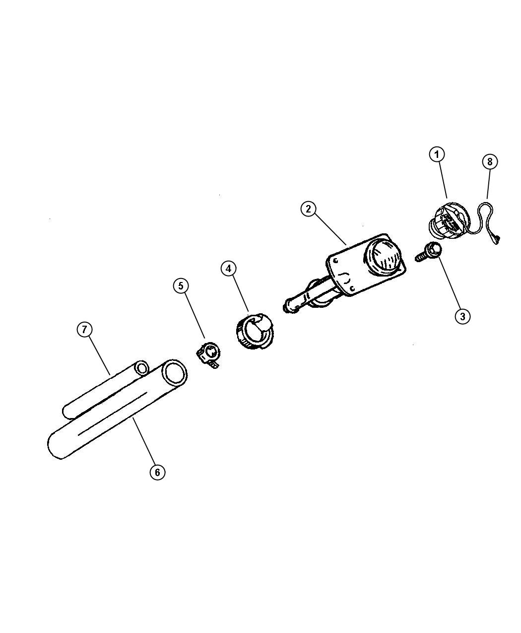 Diagram Fuel Tank Filler Tube, 4.0 [Engine - 4.0L Power Tech I-6], 4.7 [[Engine- 4.7L V8 MPI, 4.7L V8 POWER TECH HO ENGINE]]. for your Jeep