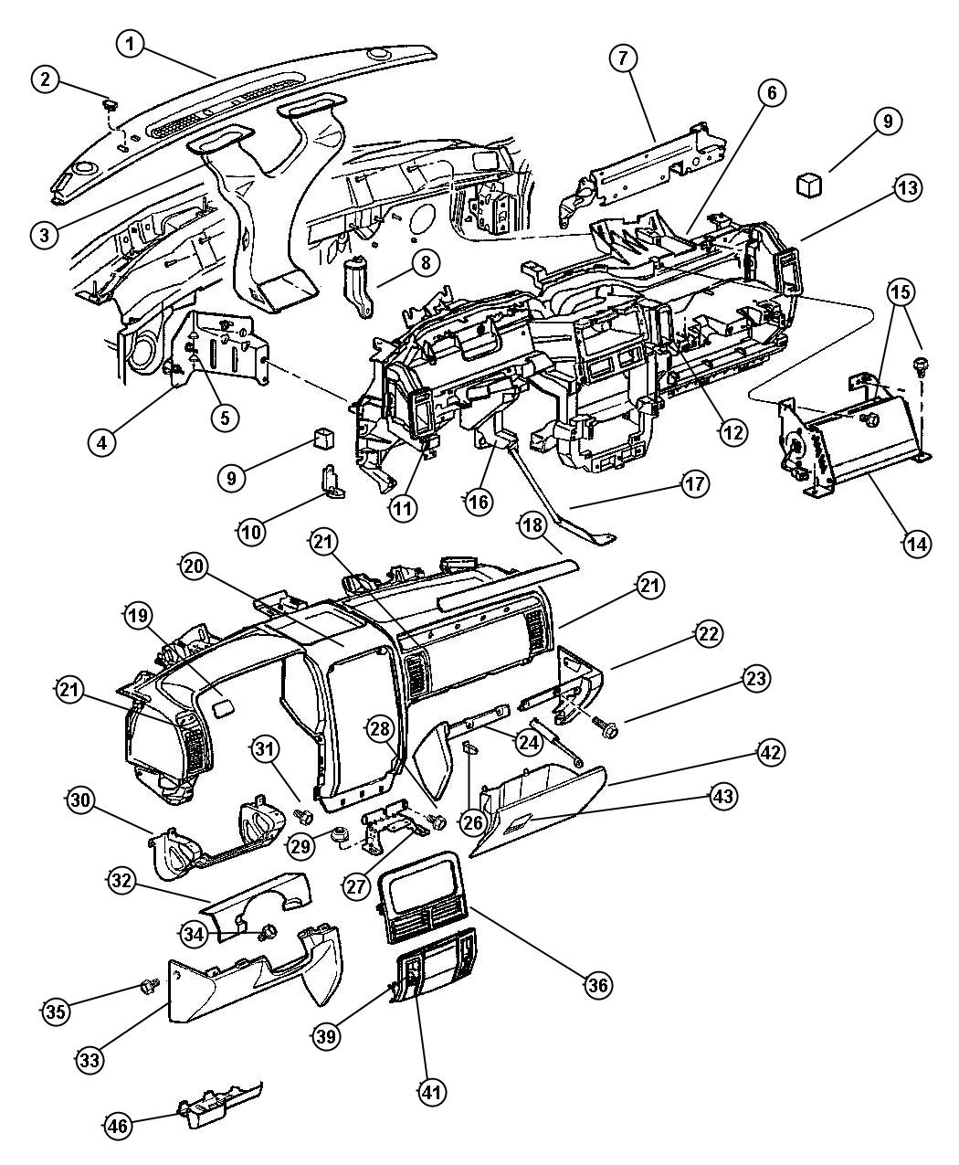 Diagram Instrument Panel. for your Jeep Grand Cherokee  