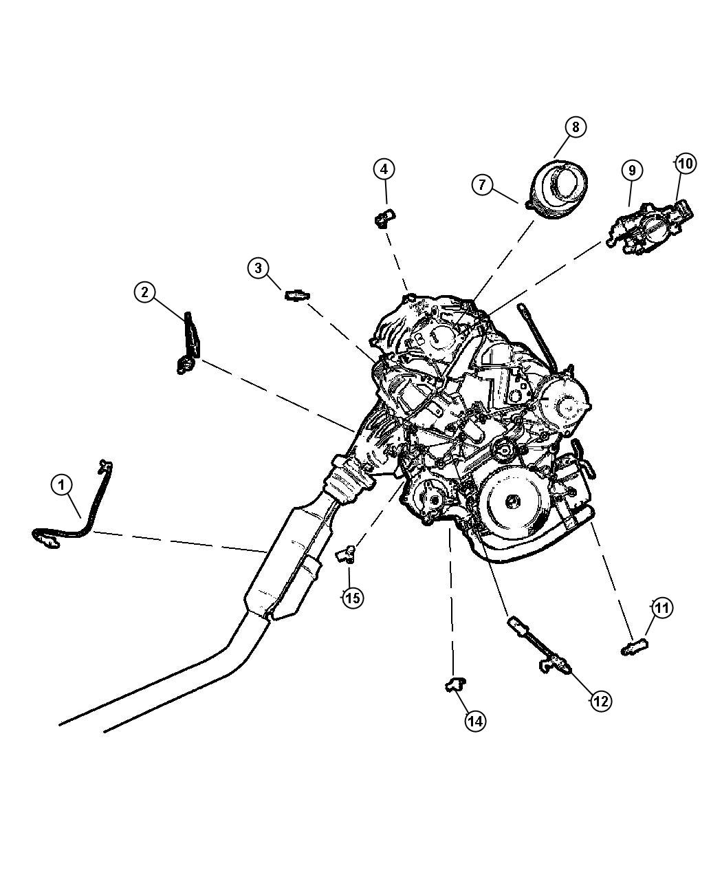 Diagram Sensors, Engine 3.3, 3.8 (EGA,EGH, EGM). for your Chrysler Town & Country  