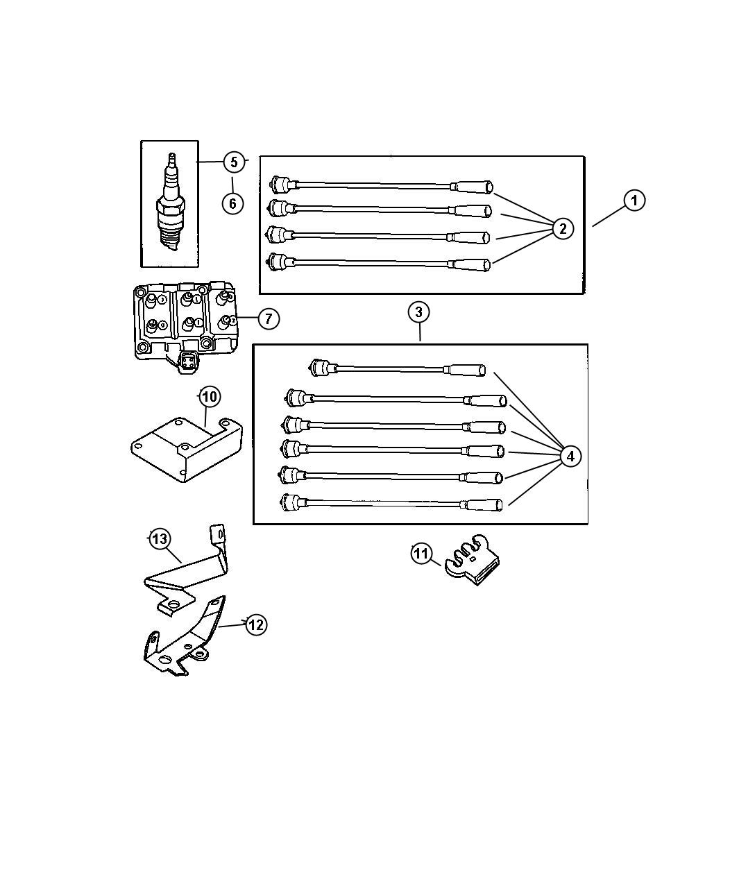 Diagram Spark Plugs--cables--coils. for your Dodge Grand Caravan  