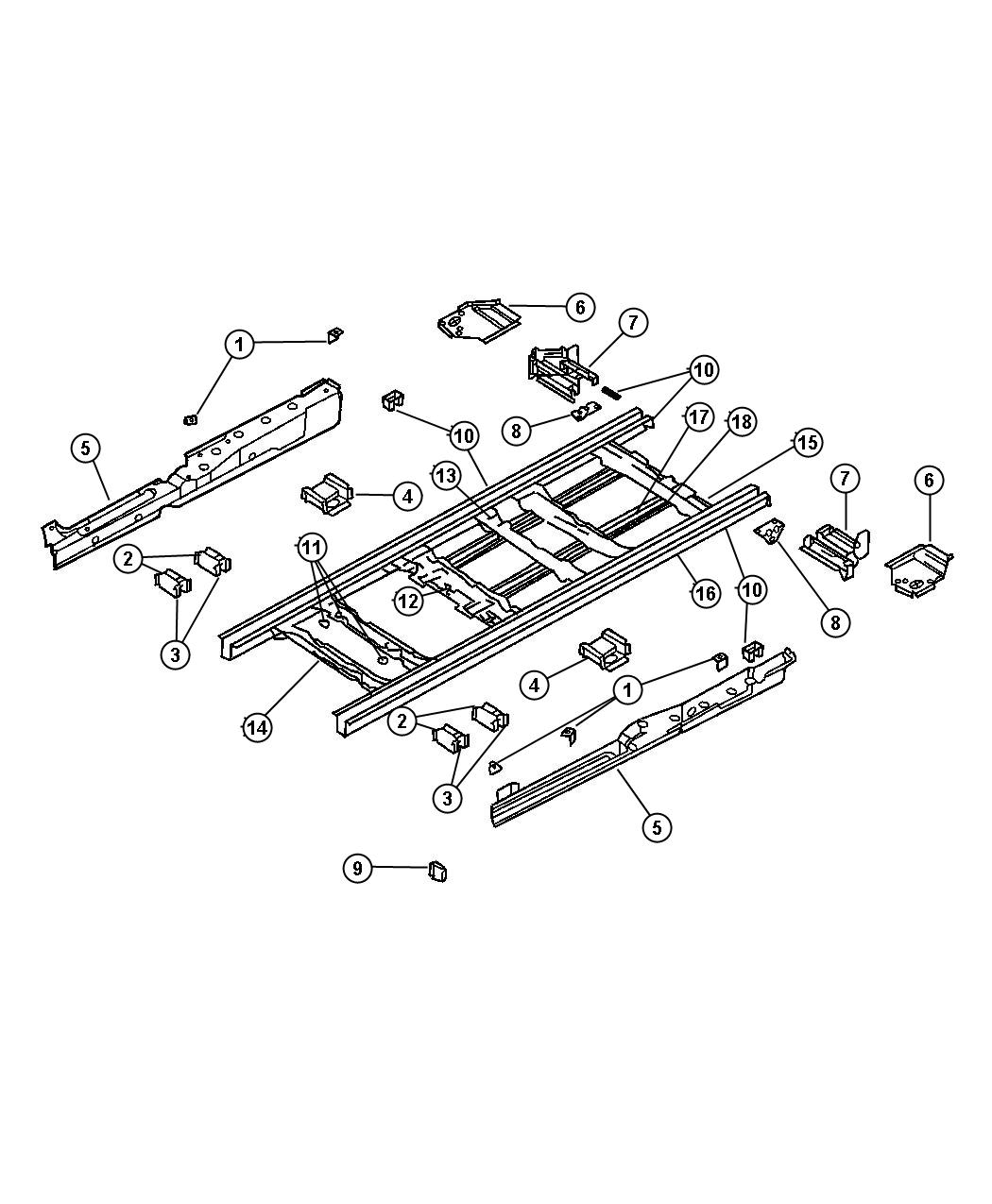 Diagram Frame, Rear. for your Dodge