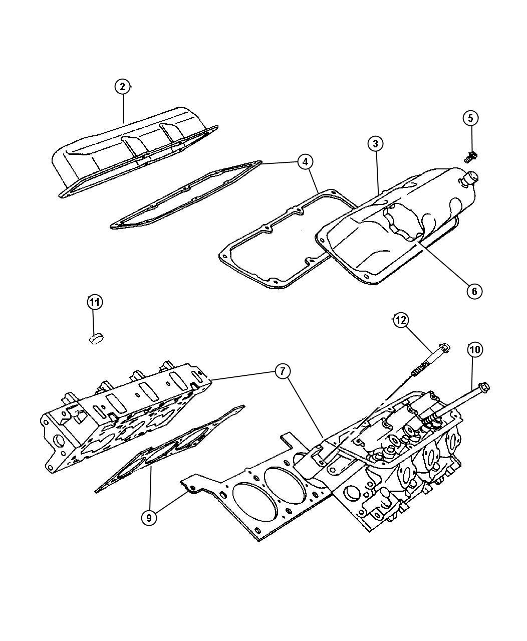 Diagram Cylinder Head 3.3L [Engine - 3.3L V6 SMPI],[3.3L V6 OHV FFV ENGINE]. for your Chrysler