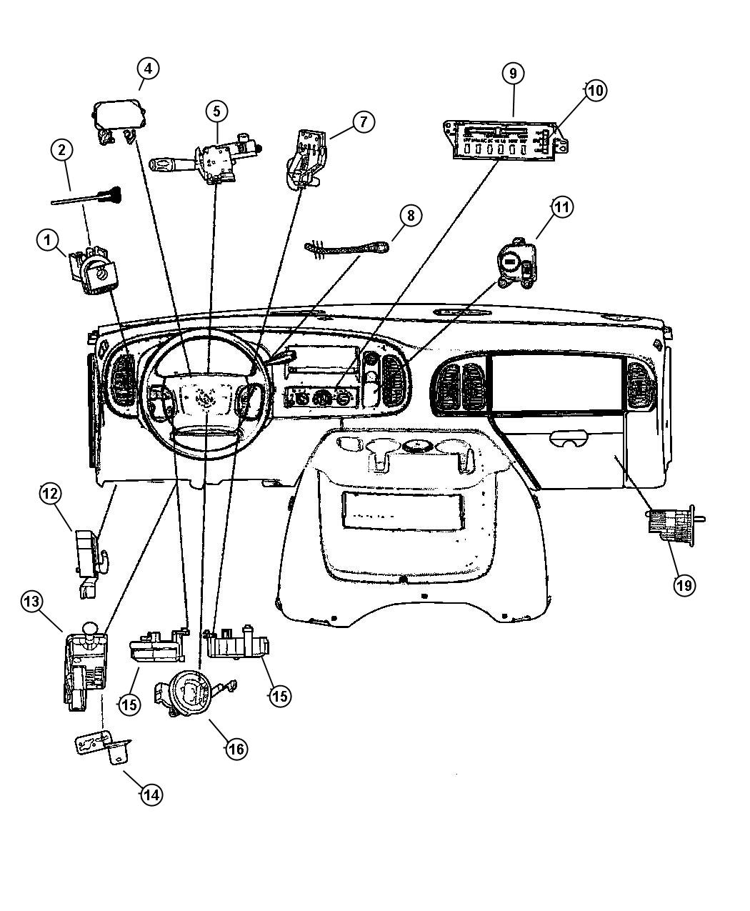 Switches - Instrument Panel. Diagram