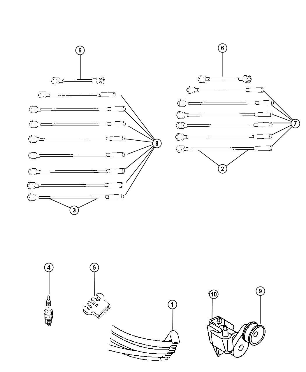 Diagram Spark Plugs--Cables--Coils. for your Chrysler 300  M