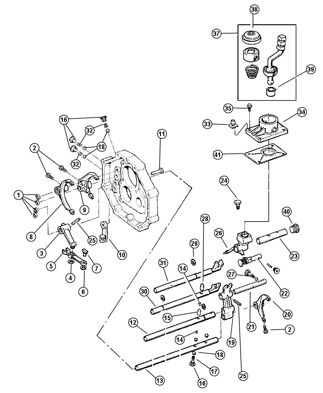 Diagram Fork and Rails AX5 (DDQ). for your Jeep