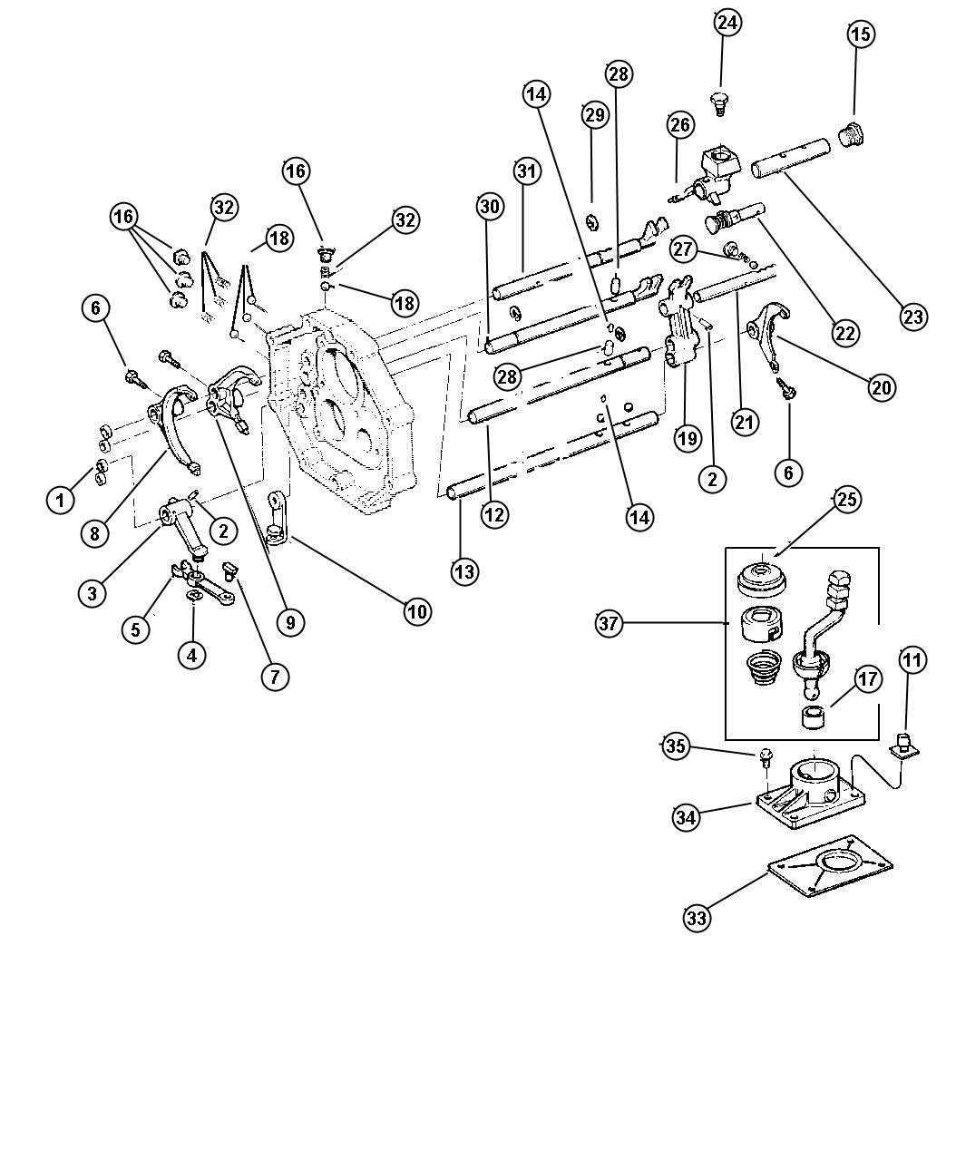 Diagram Fork and Rails AX15 (DDQ). for your Jeep