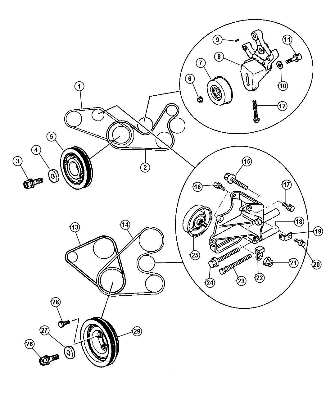 Diagram Belts and Pulleys. for your Dodge