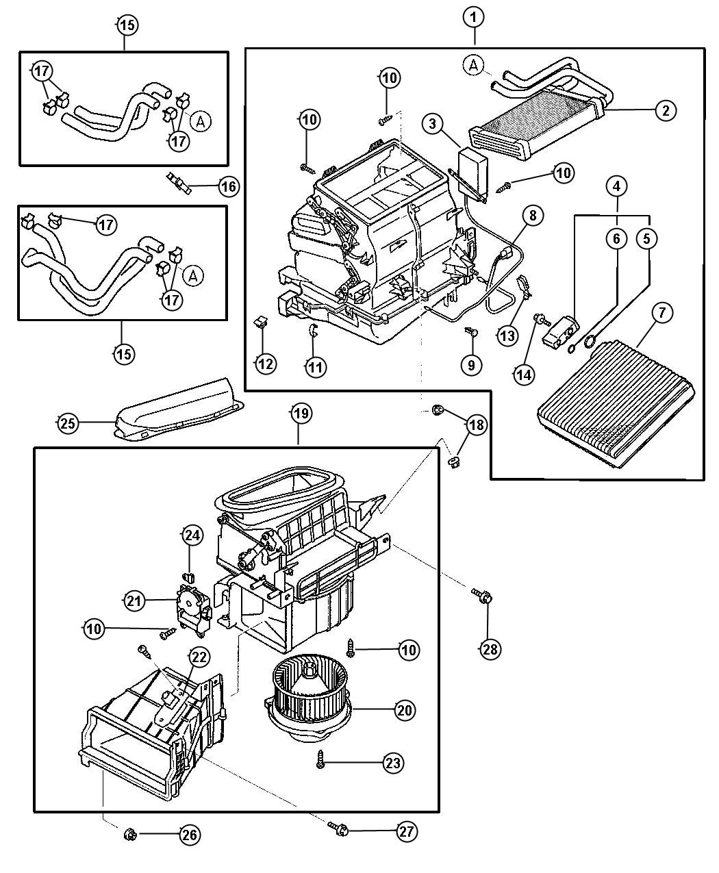 Diagram Heater and Air Conditioning Units. for your 2003 Dodge Durango   