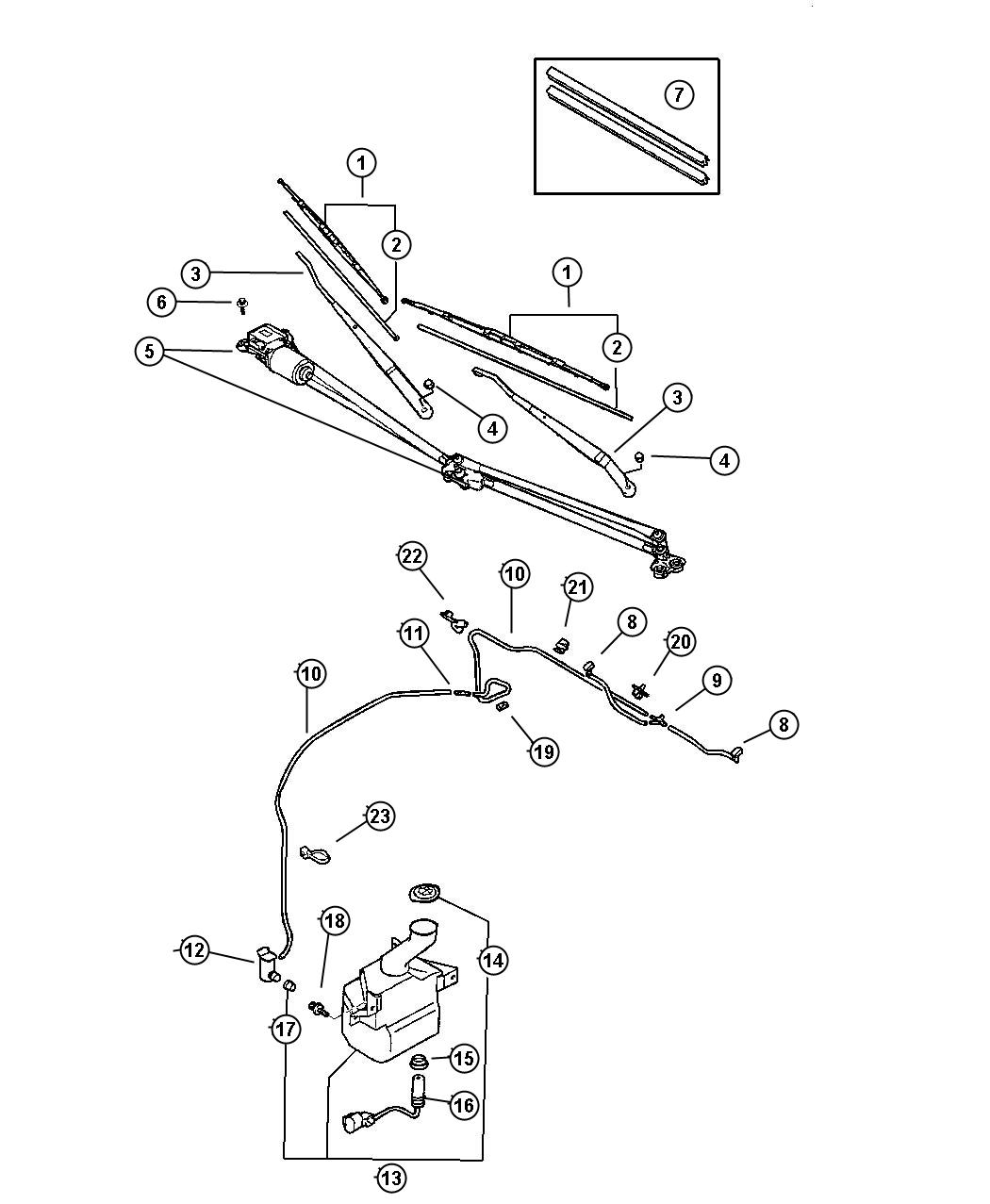 Diagram Windshield Wiper and Washer System. for your Dodge