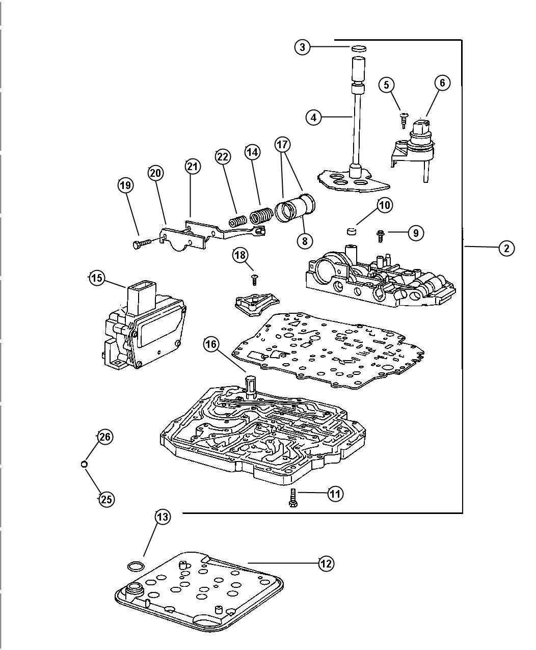 Diagram Valve Body. for your Jeep