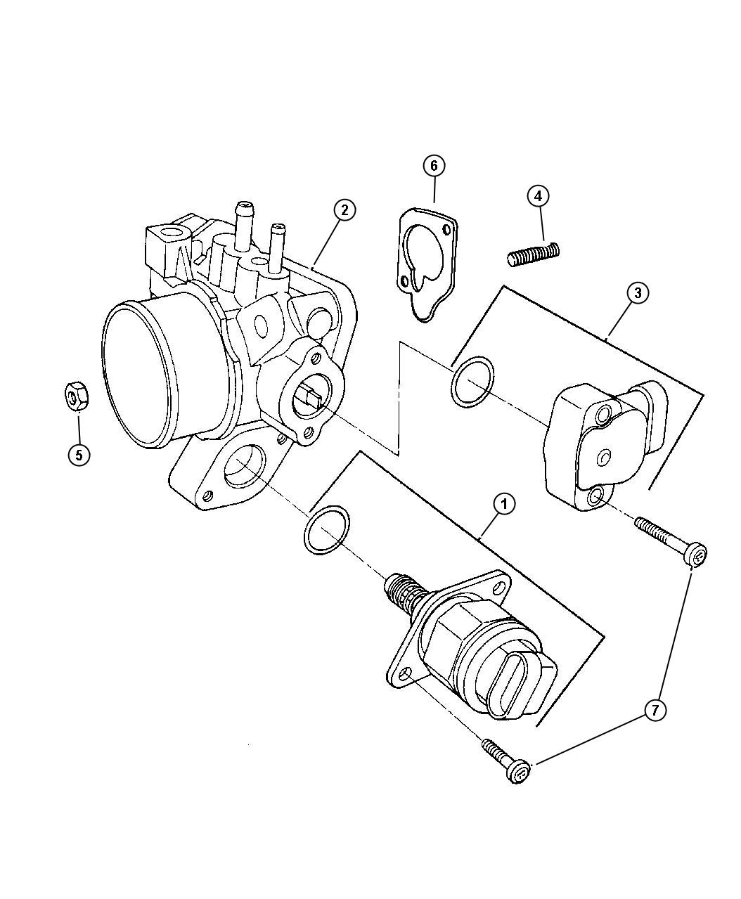 Diagram Throttle Body [3.0L V6 SMPI ENGINE],[3.3L V6 OHV ENGINE],[3.8L V6 OHV ENGINE],[3.3L V6 OHV FFV ENGINE]. for your Chrysler Town & Country  