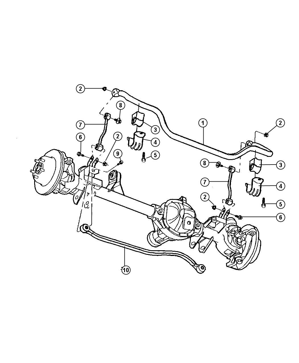 Diagram Front Stabilizer Bar and Track Bar. for your 2001 Chrysler 300  M 