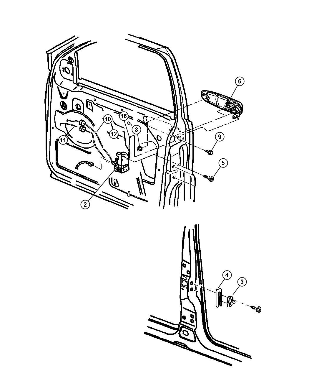 Diagram Door,Front Lock and Control. for your 2015 Jeep Wrangler   