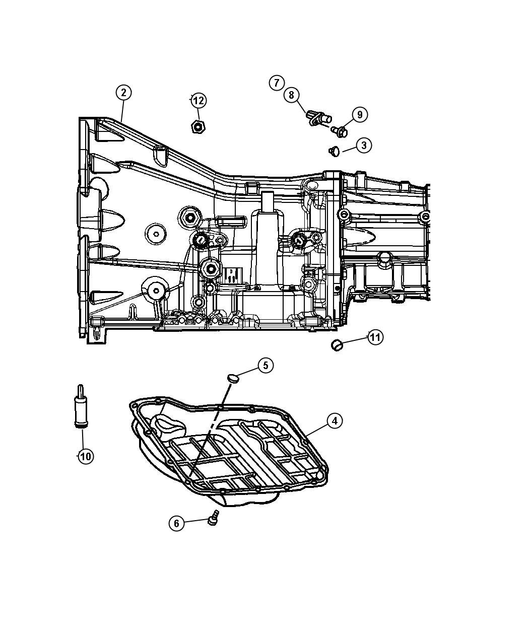 Diagram Transmission Case [42RLE] [Transmission-4-Spd. Automatic, 42RlE]. for your Jeep Liberty  