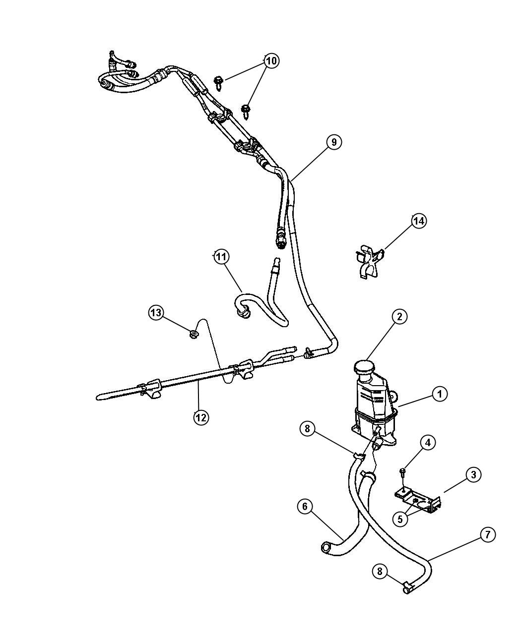 Diagram Hoses, Power Streering 3.5L Engines. for your Chrysler