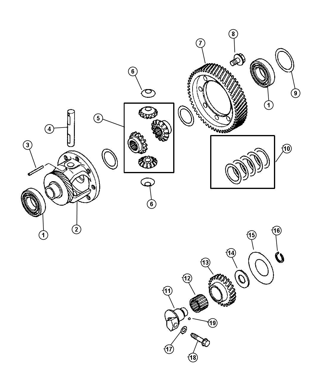 Differential and Reverse Idler Gear. Diagram