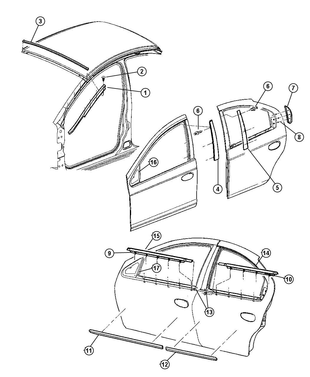 Diagram Mouldings and Ornamentation. for your 2004 Chrysler 300  M 