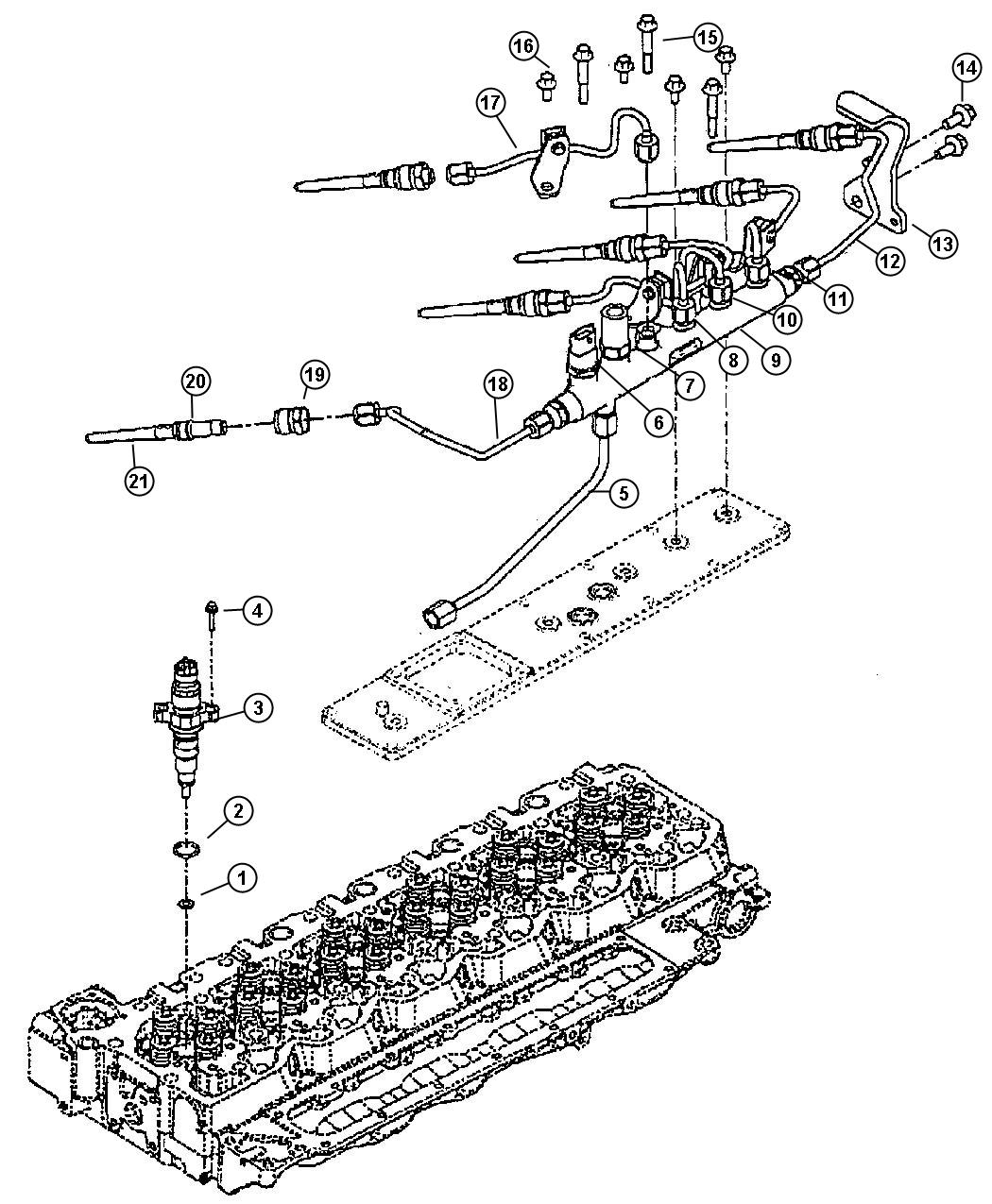 Diagram Injection Plumbing 5.9L Diesel [Engines - All 5.9L Turbo Diesels]. for your 2006 Dodge Charger   