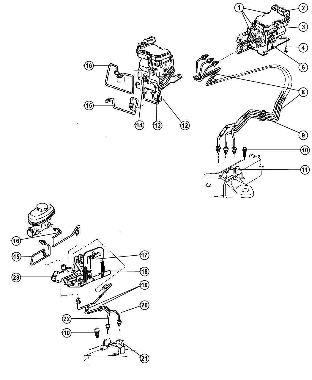 Diagram Lines,Brake,From EHCU or RWAL II to Frame-AN 1,AN 5. for your Dodge Dakota  