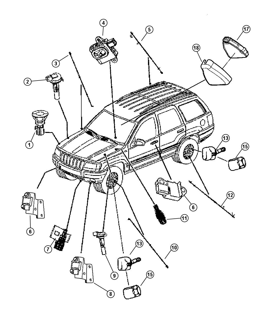 Diagram Sensors Body. for your Jeep