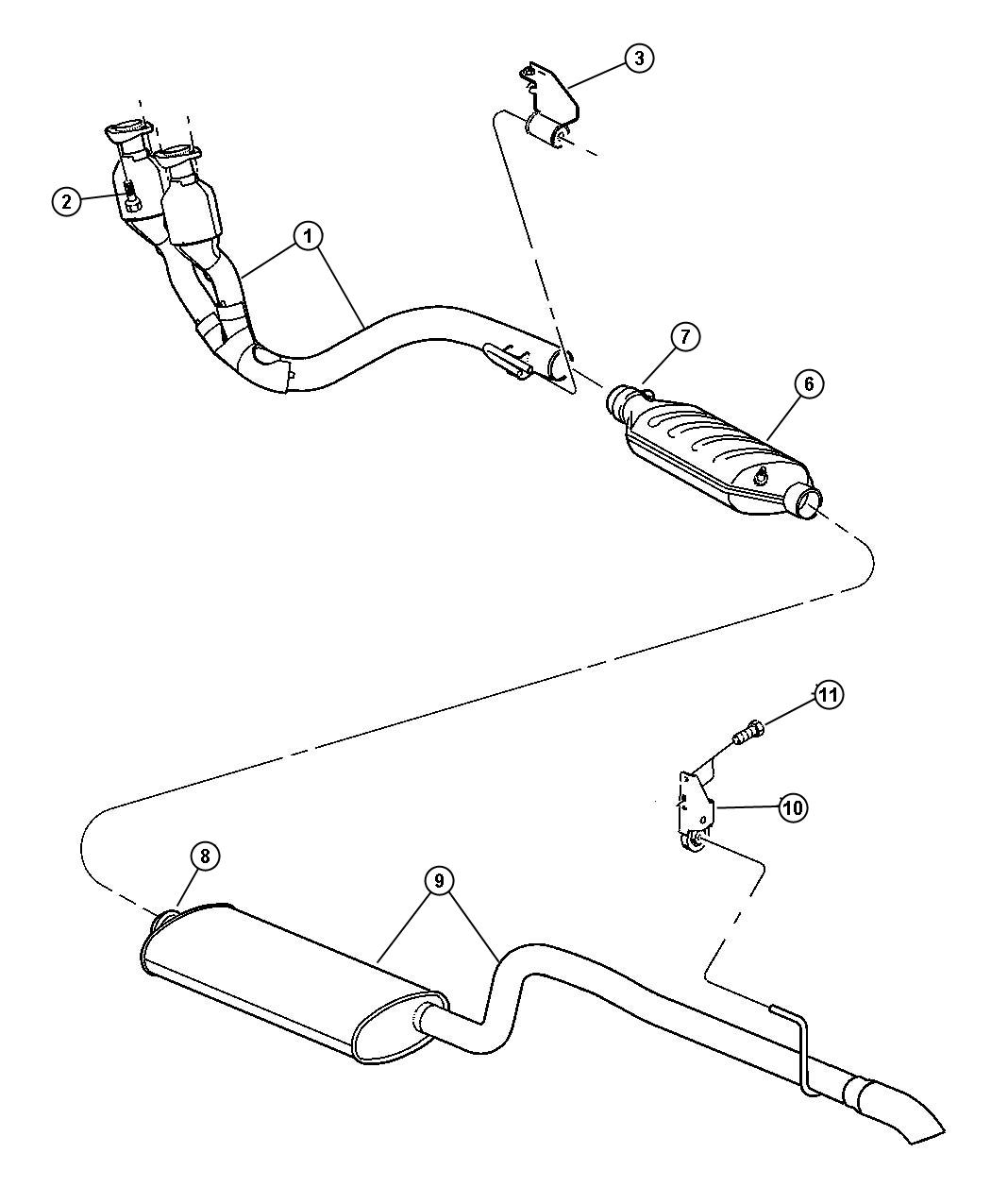 Exhaust System, 4.0 [4.0L I6 POWER TECH ENGINE]. Diagram