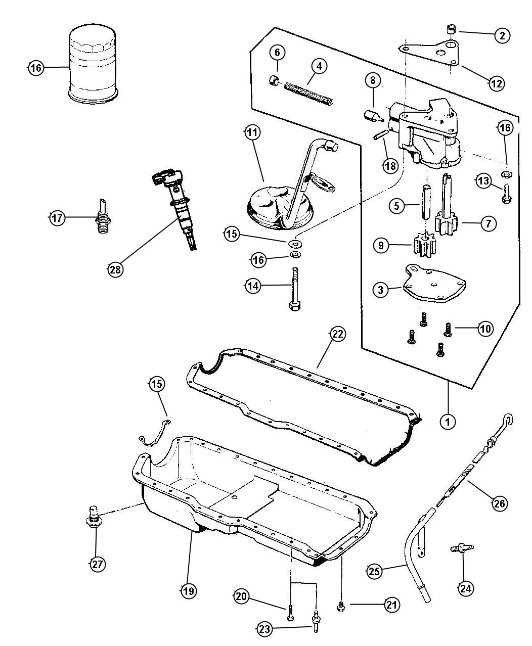 Engine Oiling, 4.0 [4.0L I6 POWER TECH ENGINE]. Diagram