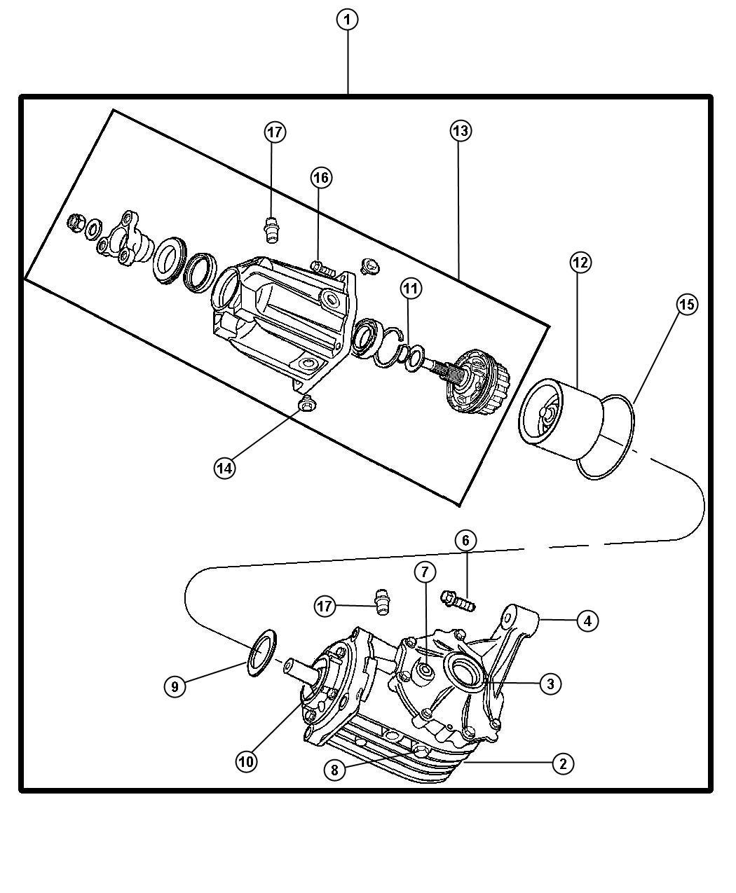 Diagram Differential Assembly, All Wheel Drive. for your 2014 Dodge Journey  R/T 