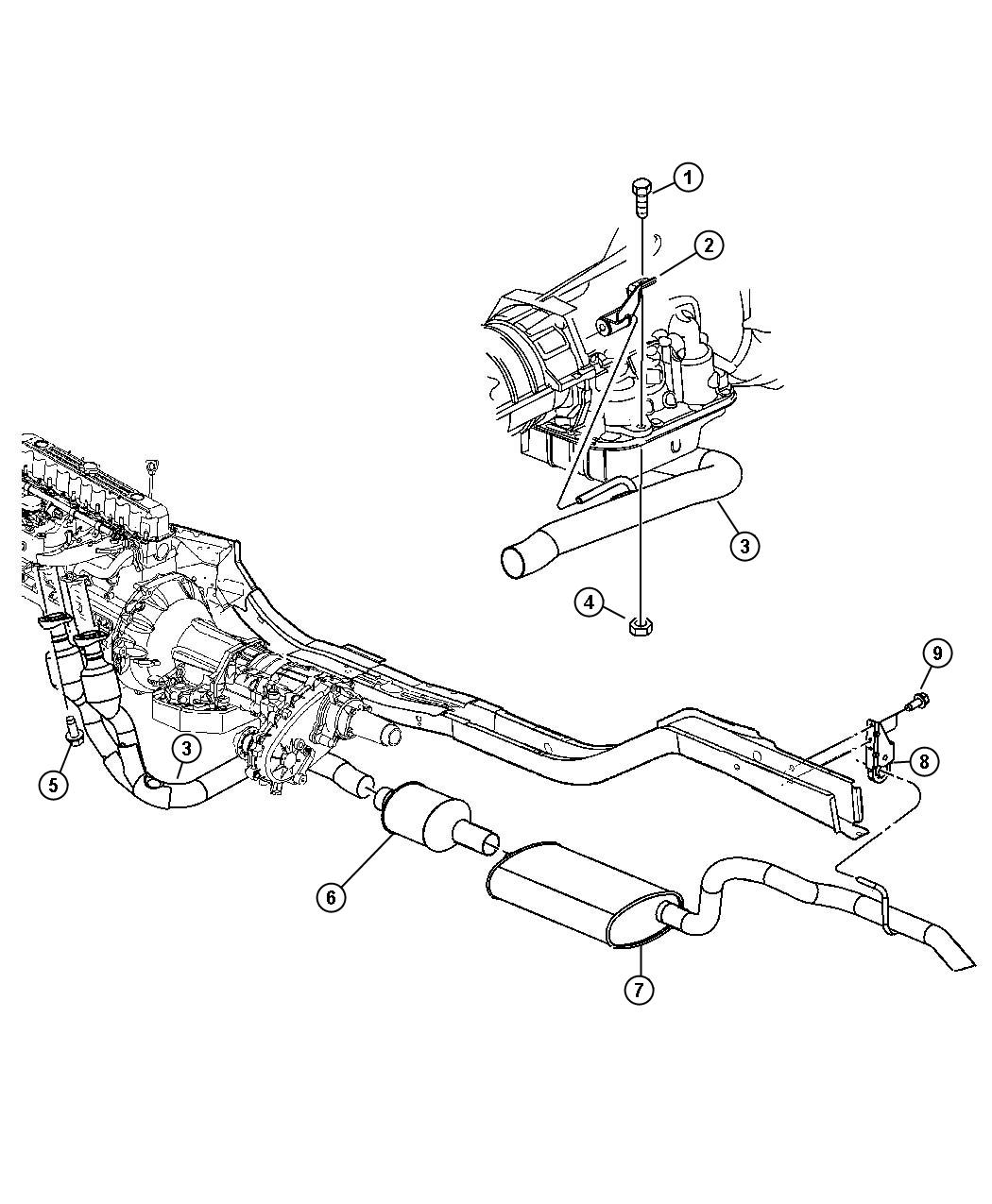 Diagram Exhaust System, [4.0L I6 POWER TECH ENGINE]. for your Jeep