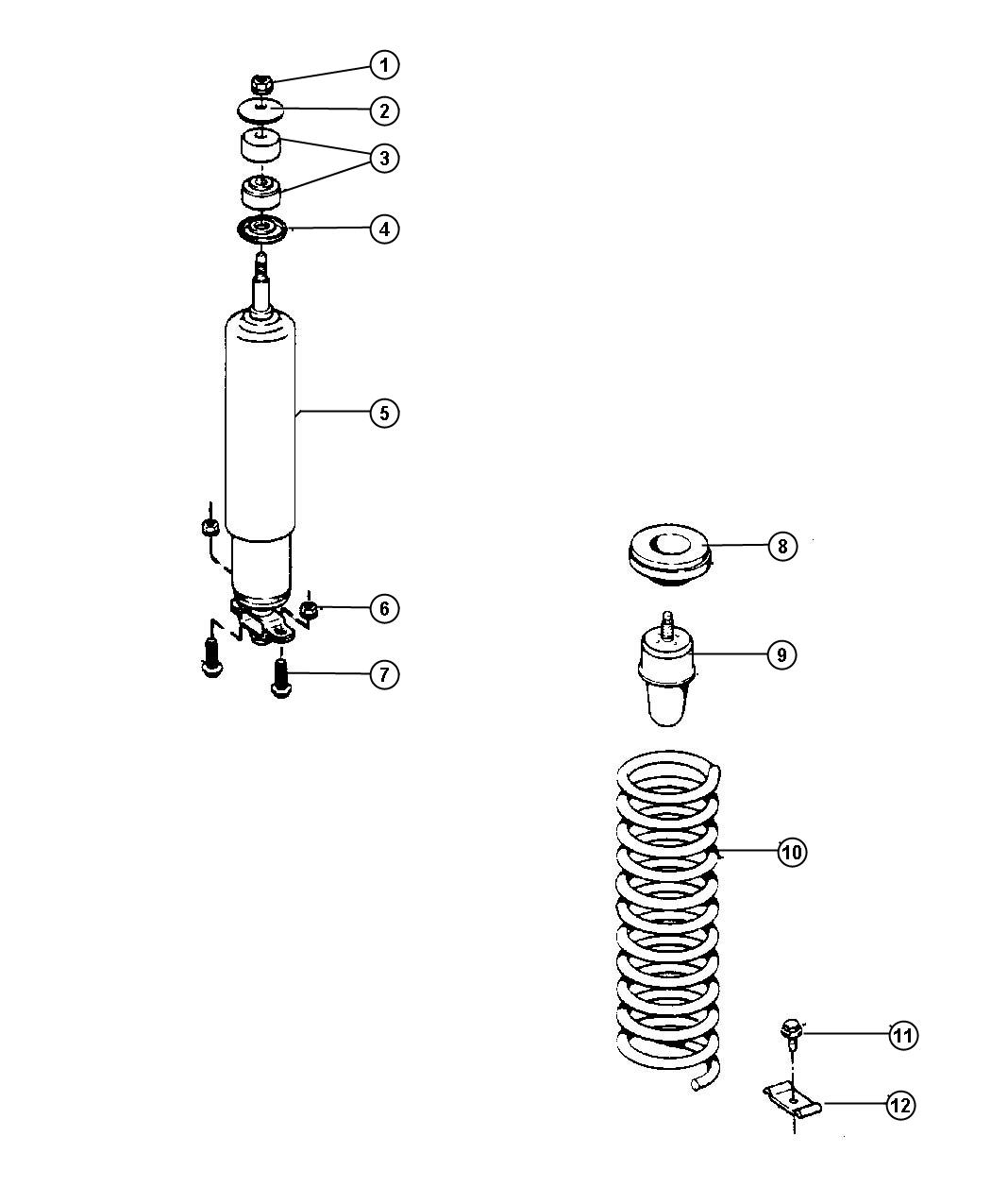 Diagram Spring and Shocks,Front. for your 1999 Chrysler 300  M 