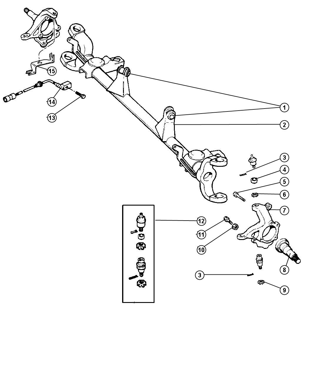 Diagram Housing,Front Axle,2 Wheel Drive. for your Jeep Cherokee  