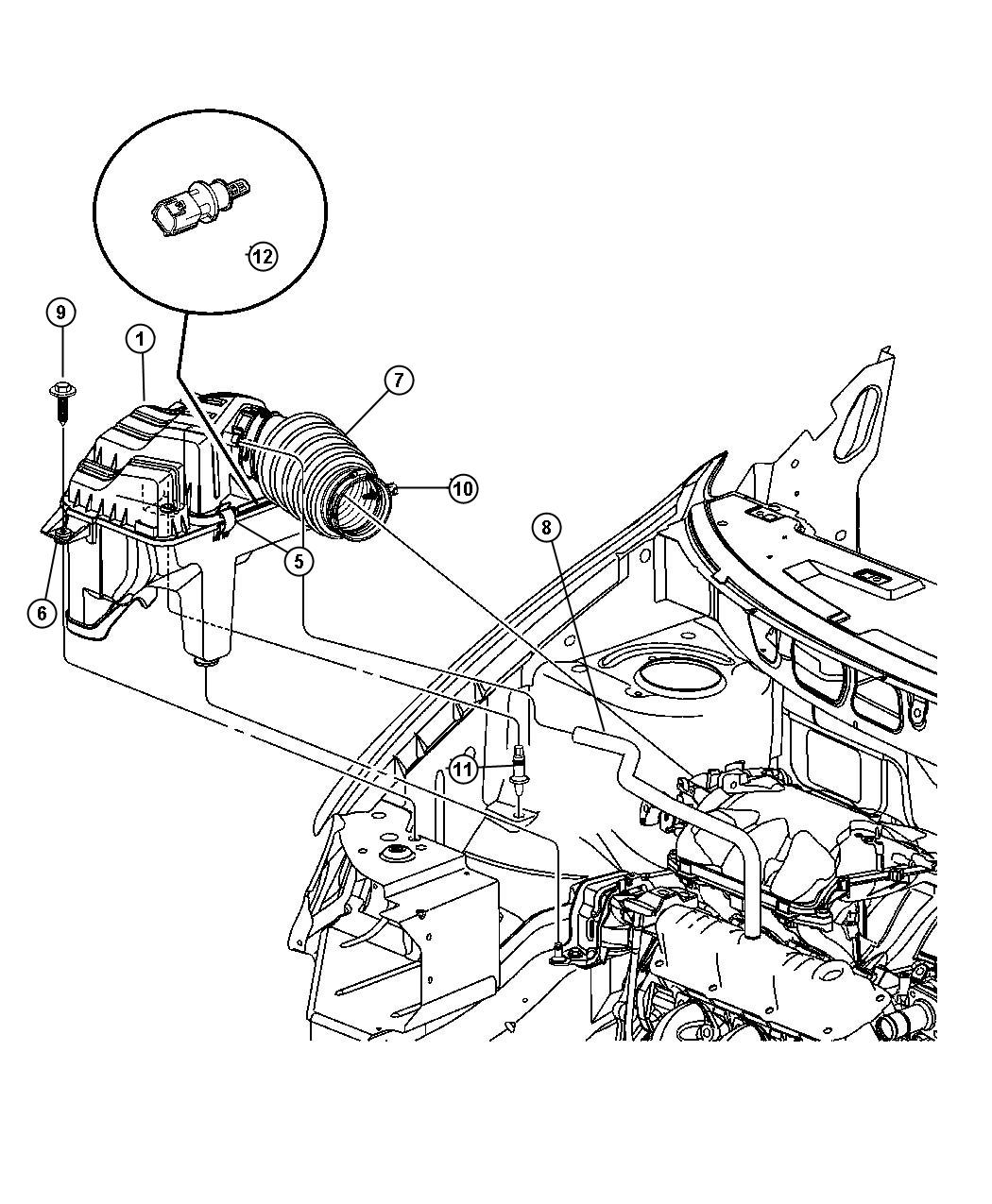 Diagram Air Cleaner [Engine - 3.3L V6 SMPI],[3.8L V6 OHV ENGINE],[3.3L V6 OHV FFV ENGINE]. for your 2006 Chrysler Pacifica   