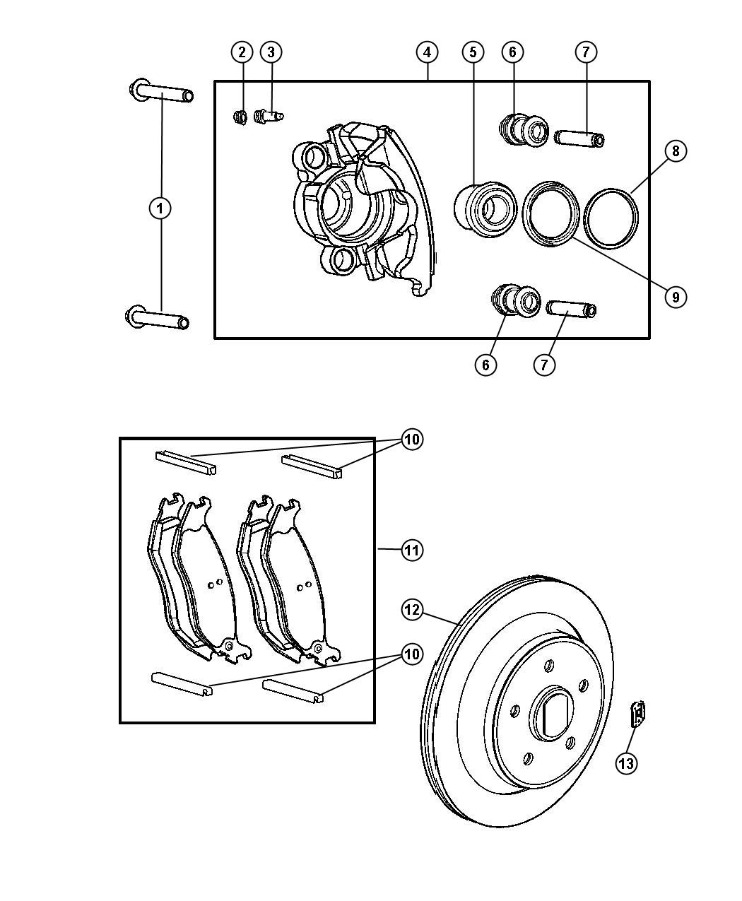 Diagram Brakes,Rear,Disc. for your Jeep