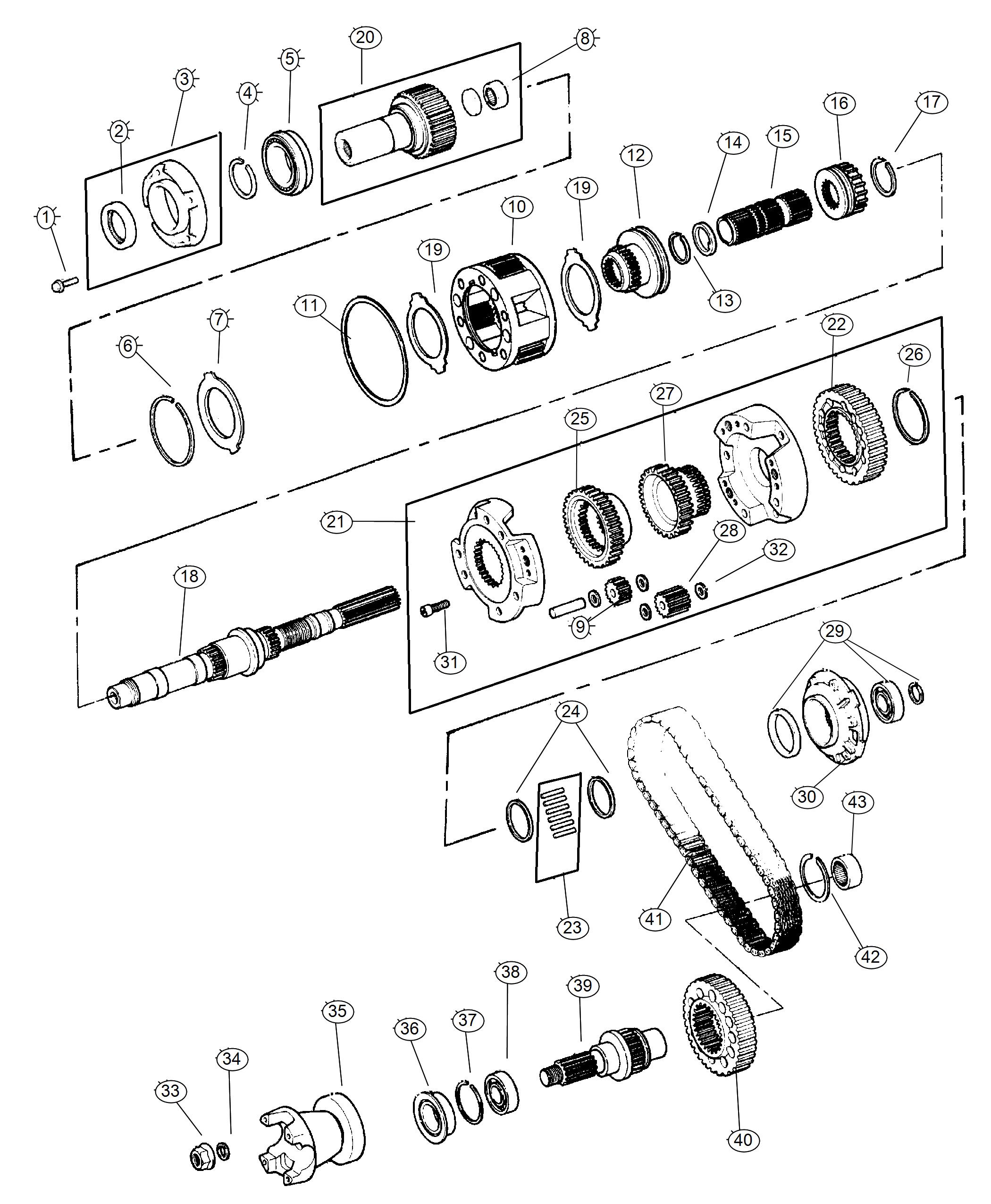 Diagram Gear Train Select Trac [Selec-Trac Full Time 4WD System]. for your Jeep