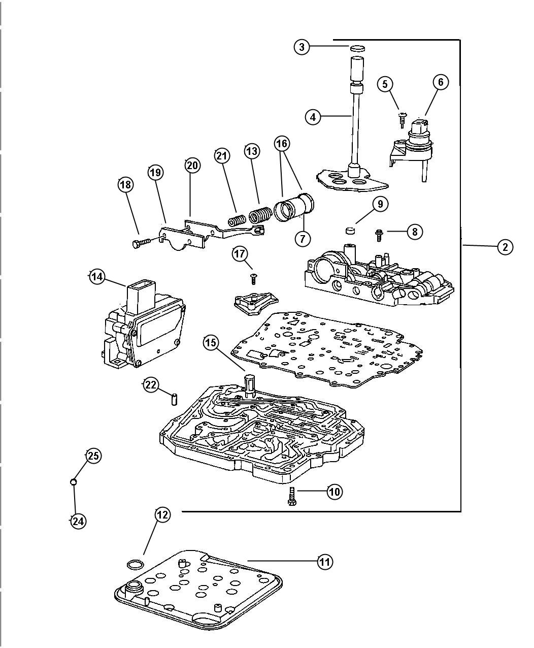 Diagram Valve Body. for your 2002 Dodge Ram 1500   