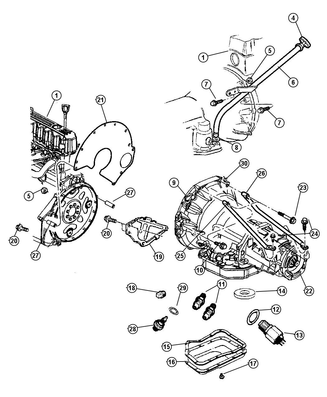 Diagram Case and Related Parts. for your Jeep Grand Cherokee  