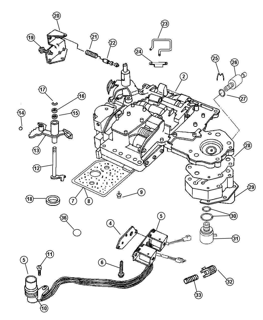 Diagram Valve Body. for your Jeep Grand Cherokee  