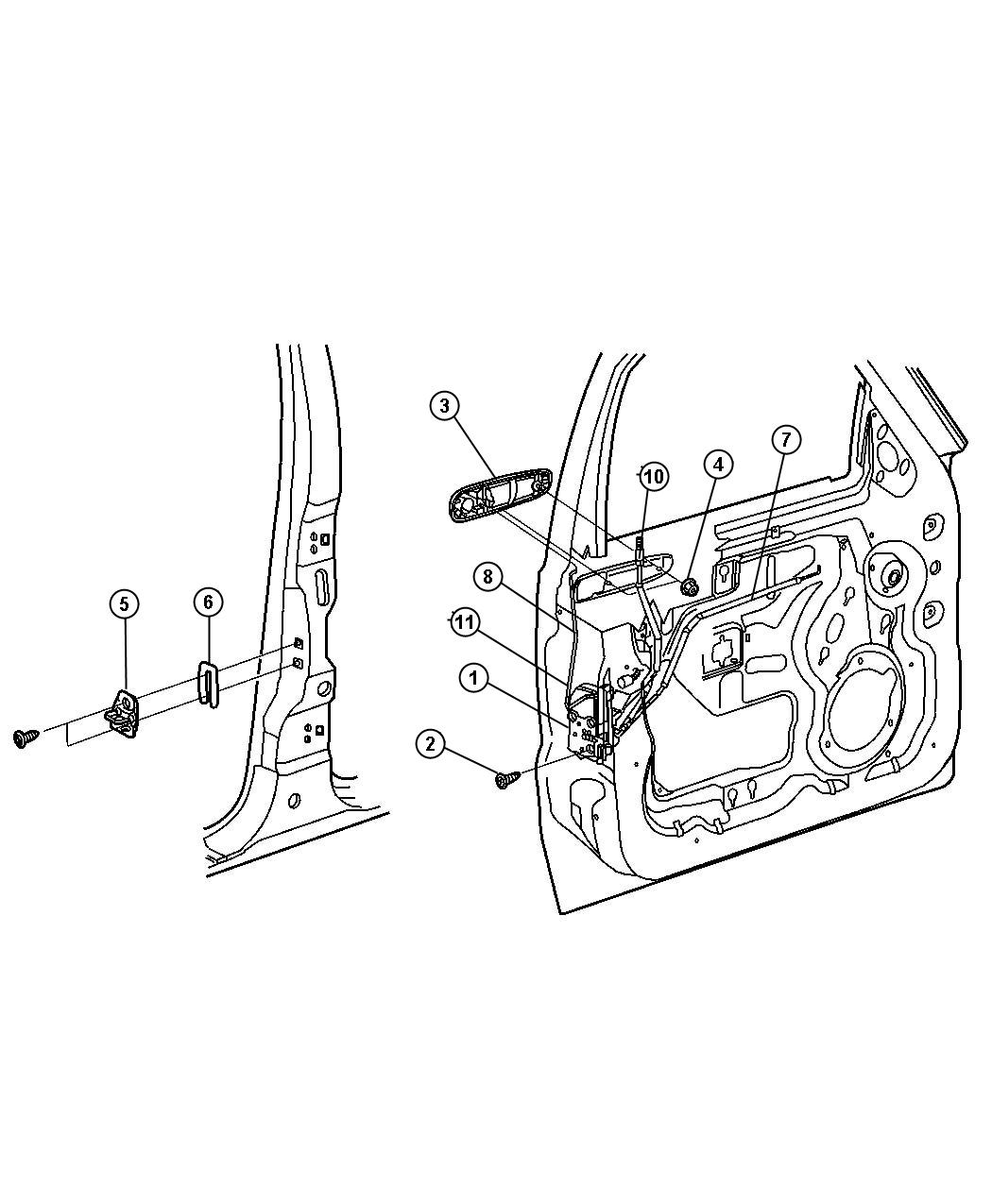 Diagram Door, Front, Lock and Controls. for your 2015 Jeep Wrangler   