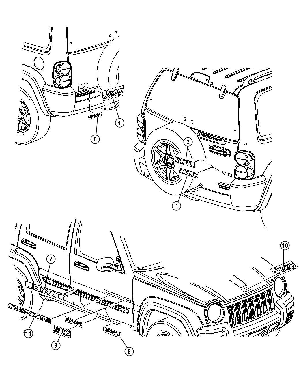 Diagram Decals. for your 2018 Jeep Wrangler   