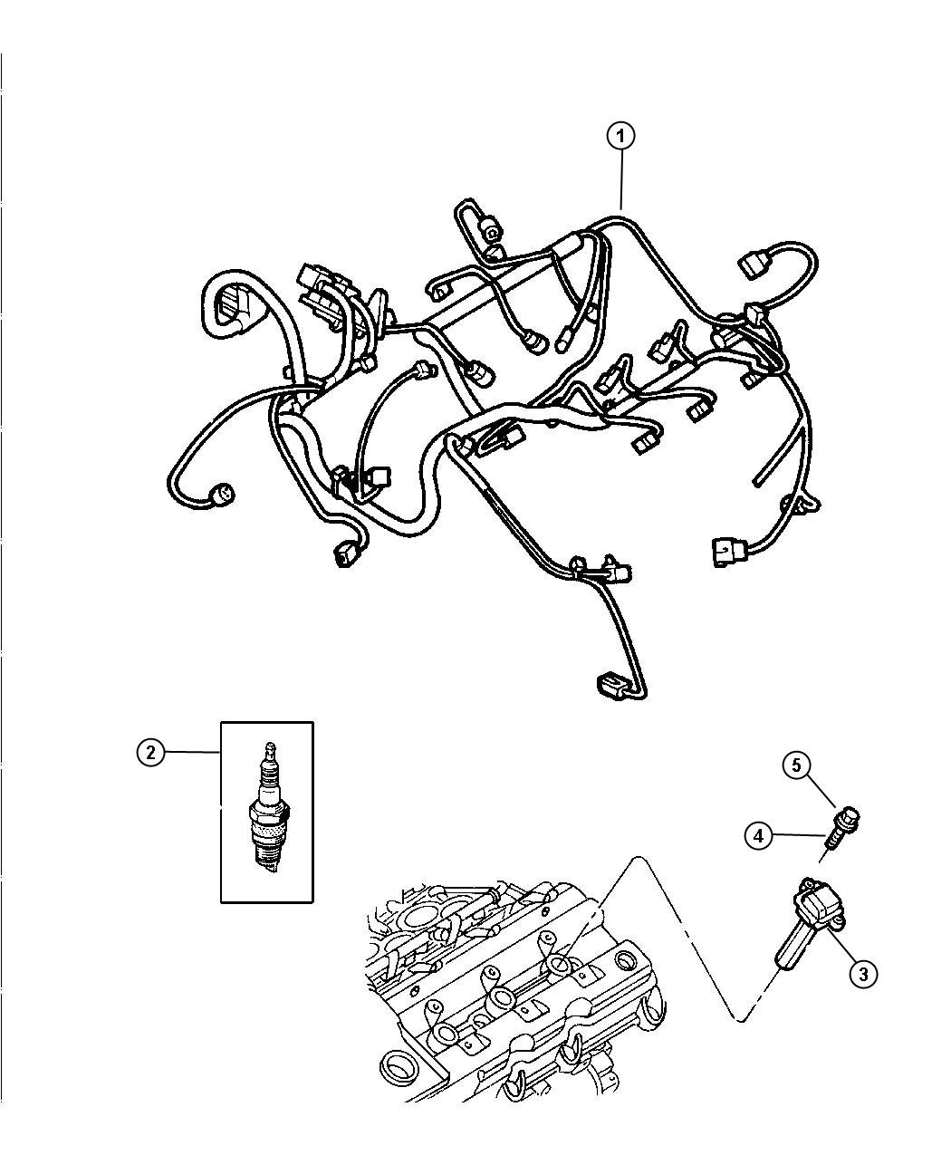 Diagram Spark Plugs-Cables-Coil. for your Chrysler