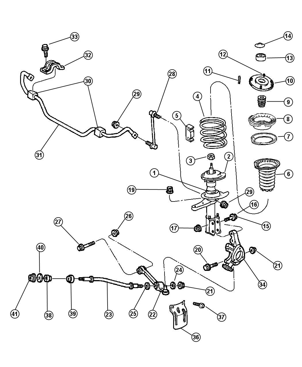 Diagram Suspension, Front. for your Dodge Intrepid  