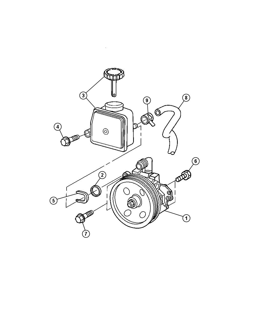 Diagram Power Steering Pump. for your 2000 Dodge Grand Caravan   