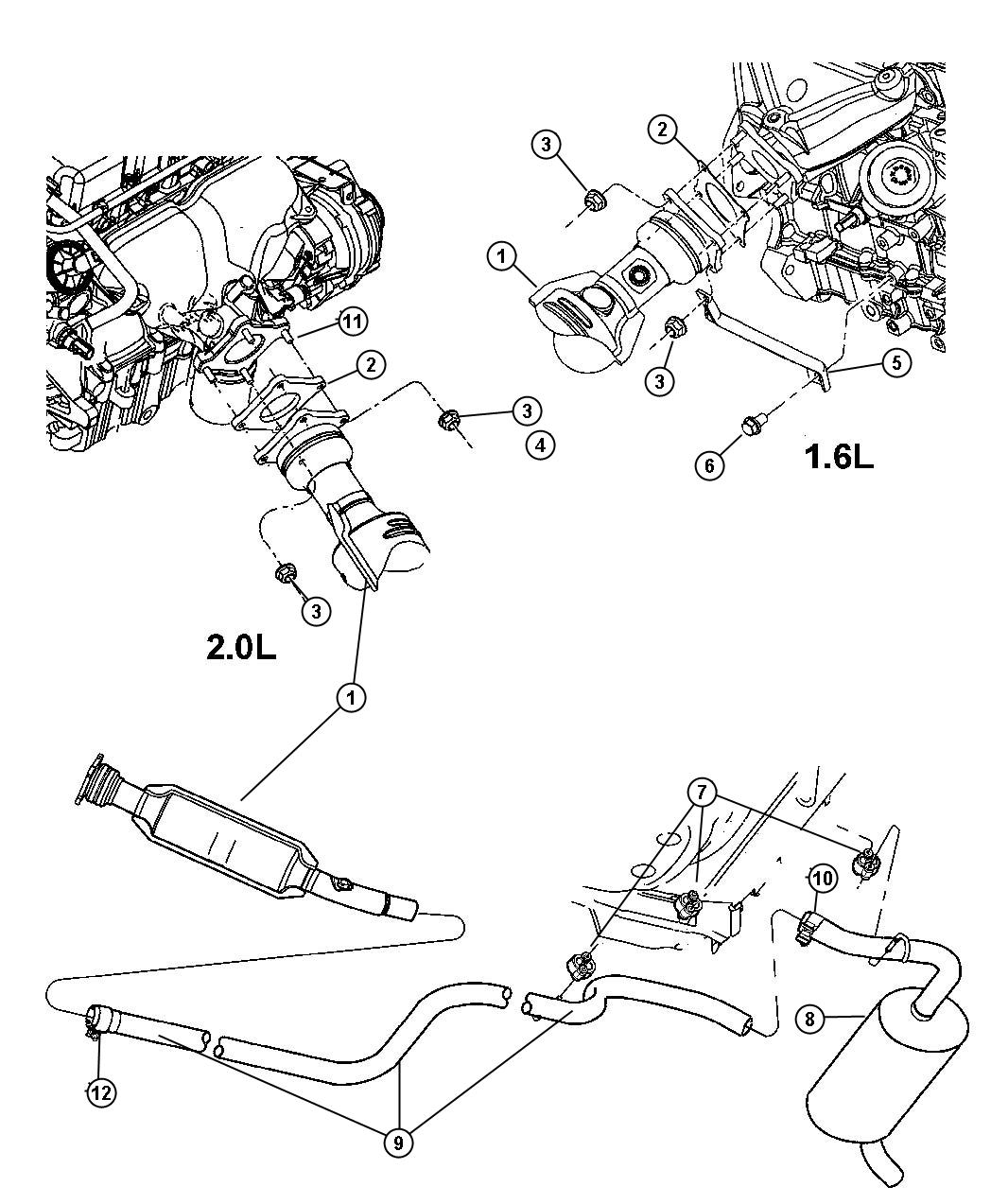 Diagram Exhaust Systems. for your Chrysler PT Cruiser  