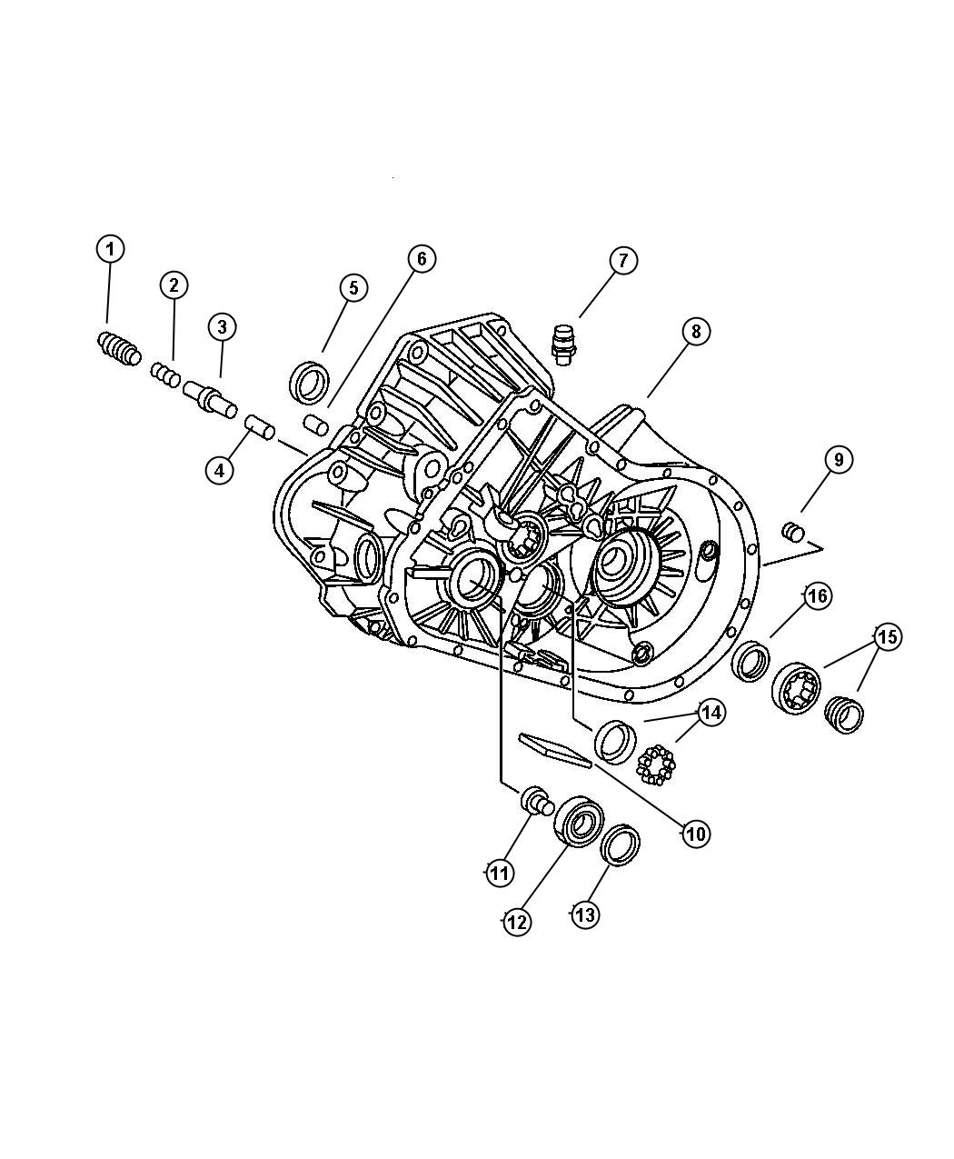 Diagram Clutch Housing and Front Case. for your 2014 Dodge Journey  R/T 